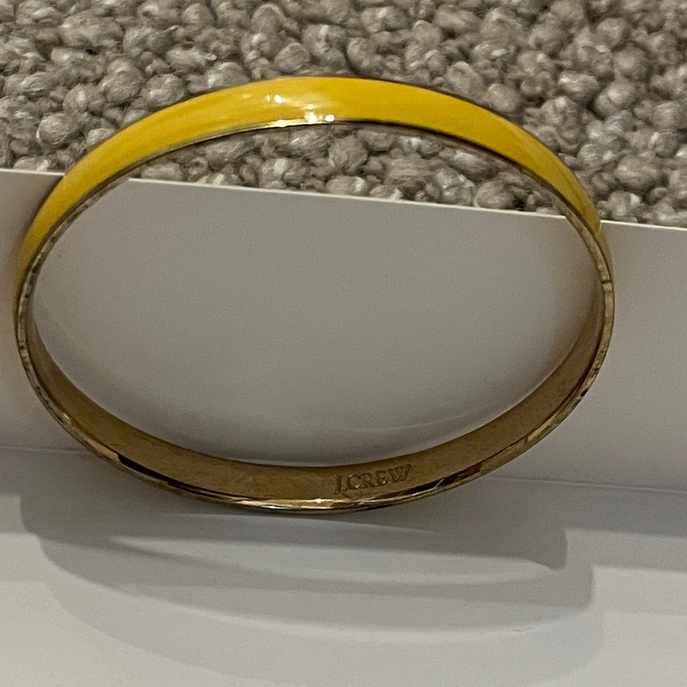 J. Crew Yellow Enamel and Gold Bangle Bracelet - Picture 6 of 6